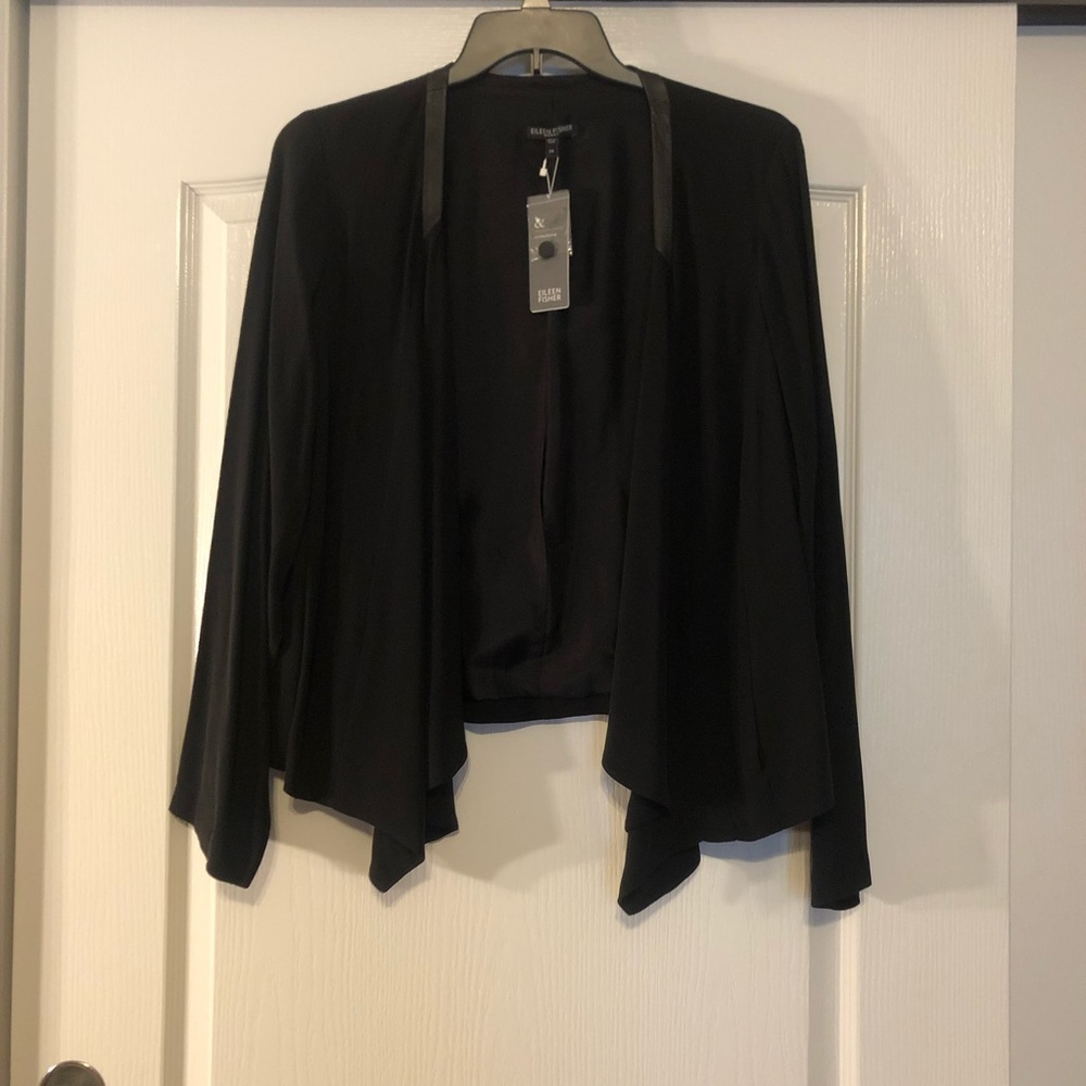 HOST PICK 🎉 NWT Eileen Fisher Black Drape Front - Picture 6 of 8